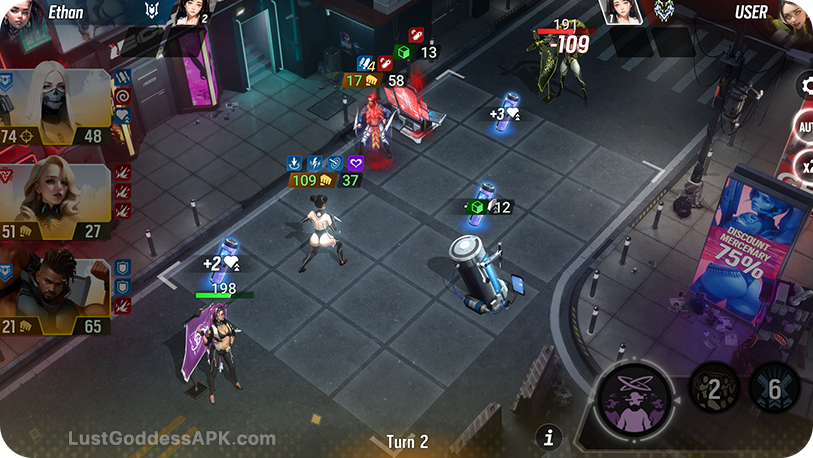 Combat system in Lust Goddess